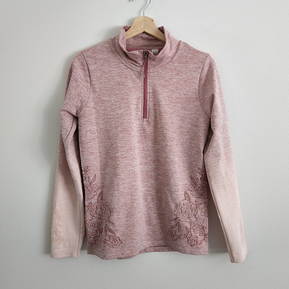 Calia Seamless 1/4 Zip Ombre Floral pattern